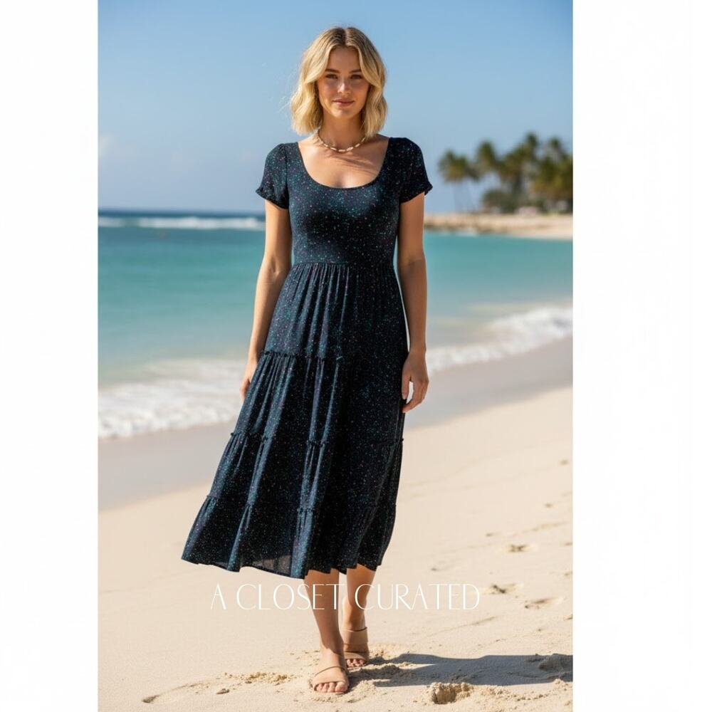 Athena Procopiou Midnight's Love Midi Dress Small Blue